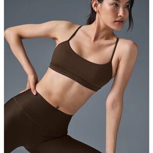 ALO Yoga Espresso Brown Airlift Legging & Bra Set